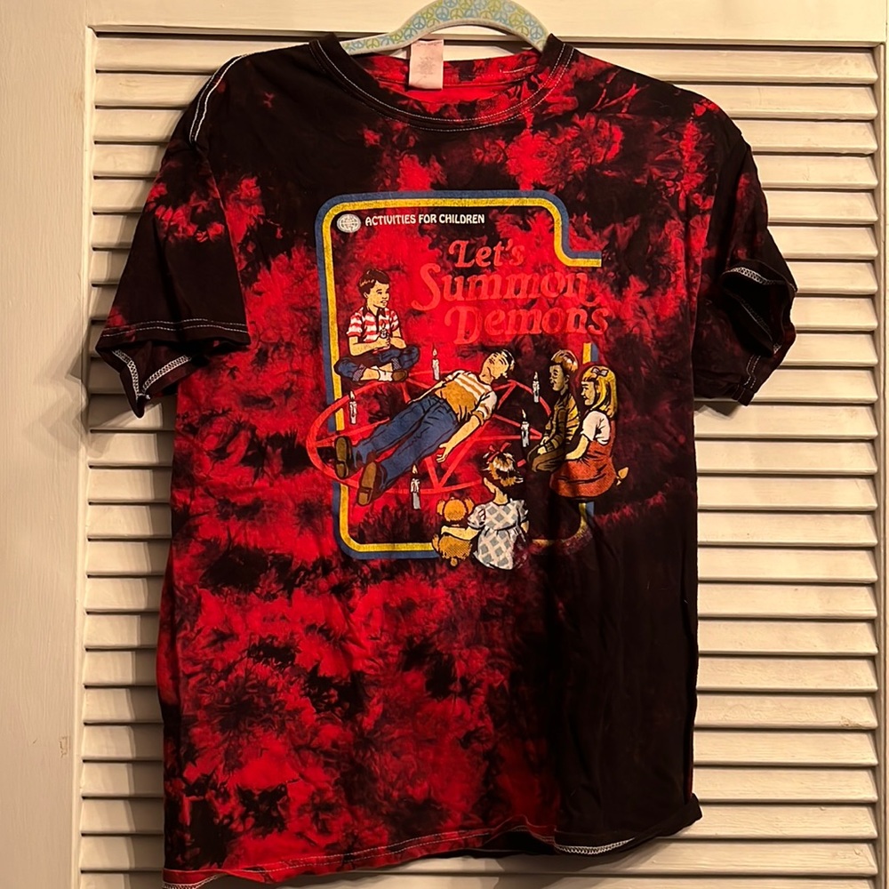 Wicked Clothes Let’s Summon Demons Red Tie Dye Tee Size Medium